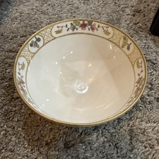 Vtg. Handpainted Nippon Porcelain Bowl With Elegant Gold Trim And Floral Design. picture