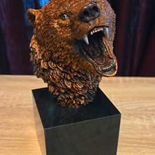 Legends Silvertip Bear Bust Sculpture Signed K. Cantrell LE 23/950 1992 picture