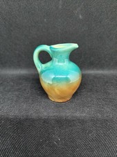Vintage Small Pitcher/Jug Primitive Art Pottery Green Brown Glaze picture