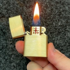 Solid Brass Lighter CNC Engraved Vintage Floral Kerosene Flint Wheel Refillable picture