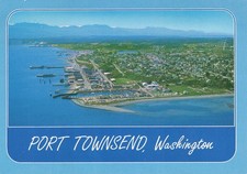 Chrome Postcard Port Townsend Washington Point Hudson Aerial Harbor View picture