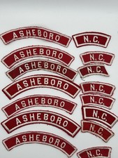 Vintage BSA Asheboro North Carolina Boy Scout Uniform Shoulder Strips Lot of 15 picture