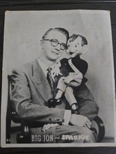 Vintage 1950's photo entertainer Big Jon with famous character puppet Sparkie picture