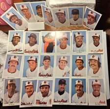RARE SET 25 VINTAGE BALTIMORE ORIOLES BASEBALL TEAM PLAYERS LG COLOR PHOTO CARDS picture