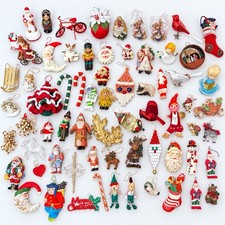 Large Lot VTG Christmas Ornaments Mixed Santa Angel Retro Estate Sale Holiday picture