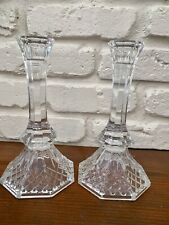 Pair Toscany 24% Lead Crystal Candlestick Holders Made in Romania 7 3/4” Tall picture