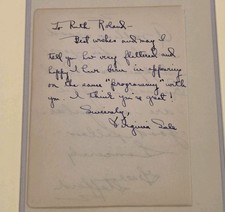 Virginia Sale Signed To Ruth Roland Autograph Auto Actress 1930s picture