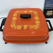 Vintage MCM Westinghouse Simm-R-Matic Non-Stick Fry Pan Electric Skillet Orange  picture