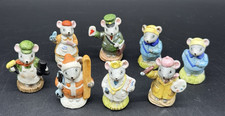 Vintage Russ Ceramic Miniature Mouse Figurines Figures Lot of 8 picture