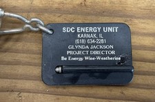 Vintage Karnak, IL SDC Energy Unit Keychain With Pen picture