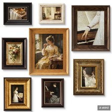 8 Pcs Picture Vintage Gallery Wall Frame Set Antique Resin Picture Frame Collage picture