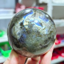 1.5LB Natural labradorit Quartz Sphere Crystal Magic Ball Healing G7723 picture