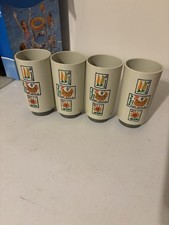 Vintage Loma Industries Plastic Farmer's Market Set of 4 Tumbler Cups picture