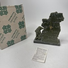 VINTAGE Leperchaun / Gnome  Map of Ireland Clock by Knock Pottery picture