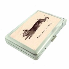 Bunny Luck Cigarette Case with Built in Lighter Metal Wallet picture