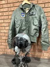 Vintage 1991 Gentex USAF Pilot Flight Helmet Oxygen Mask & Jacket KEENE Set picture