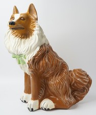 Vintage Ceramic Collie Dog Statue Large 21