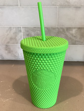NWT Starbucks Fall Halloween 2021 Neon Green Grande 16 Oz Studded Tumbler Cup picture