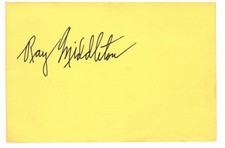 AMERICAN ACTOR SINGER RAY MIDDLETON AUTOGRAPH ON CARD STOCK picture