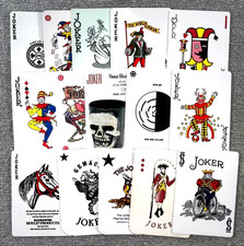 Joker Playing Cards Lot Of 15 Vintage Mixed Collection Casino Poker Advertising picture