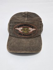 Vintage Harley Davidson Genuine Leather Hat Cap Made In USA American Classic... picture