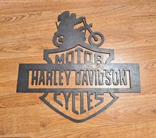 Harley-Davidson Laser Cut Steel Sign 18.5x18 Raw Metal Custom Motorcycle Art picture