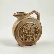 Vintage MCM Frankoma Mini Pitcher Creamer Aztec 551 Brown 1950 picture
