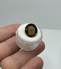 Natural Honey Brown Smoky Quartz Gemstone 10.20 Ct Large Round Faceted picture
