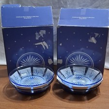 Vintage Avon American Blue Classic Collection Fostoria Soup Bowl set of 4 In Box picture