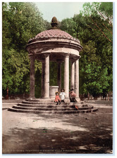 Italy, Rome, Temple of Bacchus in Villa Borghese photochromes, vintage phot picture