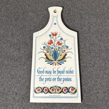 Vintage Berggren Trayner Swedish Rosemaling Wood Cutting Board Wall Plaque 1960s picture