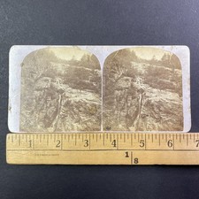 Silver Cascade Crawford Notch Stereoview Bookhout's White Mountains 1870s New picture