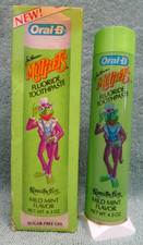 1986 VINTAGE 1980's NOS ORAL-B MUPPETS KERMIT THE FROG FLUORIDE TOOTHPASTE picture
