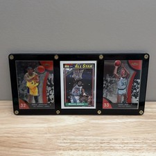 Vintage Michael Jordan Magic Johnson Larry Bird 3 Card Basketball Plaque picture