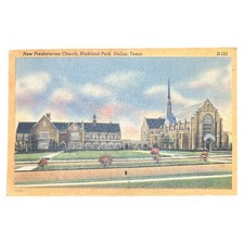 Vintage Linen New Presbyterian Church Dallas Texas Postcard Ephemera UNPOSTED picture