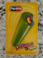 Ice Cream Truck Sticker Decal NOS 8”x5”  Lick-A-Color Sour Popsicle—Fast Ship picture