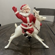 Vtg Rosbro Irwin Plastic Hi Ho Santa Riding Reindeer Pat 169824 1950s Celluloid picture