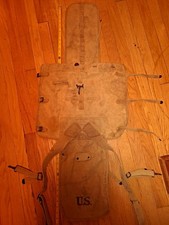WWII U.S. Original Canvas Field Gear Pack/Carrier Cover w/ Straps & Flap picture