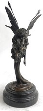 Signed Original Fairy With Wings Goddess Bronze Marble Sculpture Statue Hot Cast picture