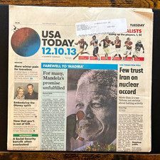 USA TODAY Newspaper Front Page 12.10.13 Farewell to 'Madiba' Nelson Mandela picture