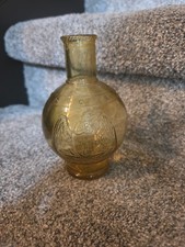 Amber Wheaton Glass Fire Extinguisher Bottle With Eagle & Stars Vintage picture