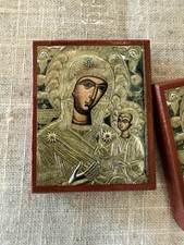 Two, Byzantine/Orthodox Icons. Panagia Icon. Miniature. picture