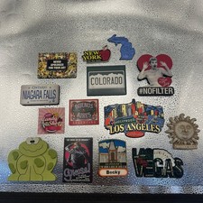 Lot of 14 Souvenir Fridge Magnets Travel Cities Pop Culture picture