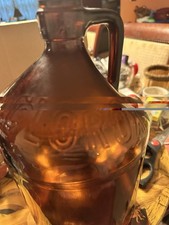 Vintage 1930s Clorox Bleach Bottle 1 Gallon Amber Glass Jug Foster-Forbes Bases picture