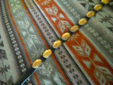 Southwestern Native American Navajo Gold Tone Chased Concho Belt with Stampwork picture