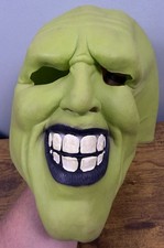 1994 New Line Production Jim Carrey The Mask Green Movie Halloween Costume Latex picture