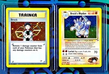 2000 Pokemon BROCK'S RHYDON Holo꩜ + BROCK Holo Set | Gym Heroes picture