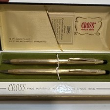 VINTAGE CROSS SET PEN & PENCIL SET 12KT GOLD FILLED MODEL 6601 picture