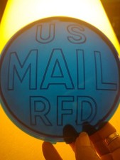 RARE ANTIQUE U S MAIL R F D cobalt lens cover 6.5 inches picture