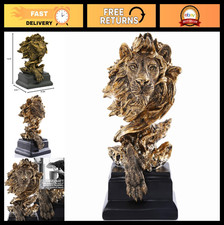 Majestic Sandstone Lion Statue - King of Beasts Collectible Figurine, Golden Fin picture